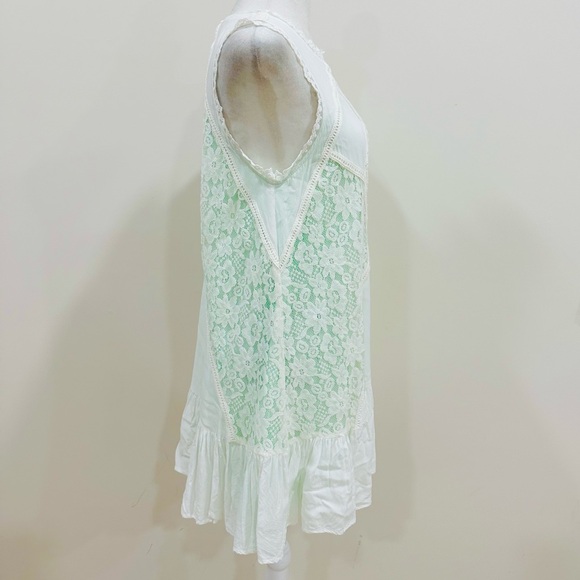 Oddy Women’s Lace Mint Cream Mini Dress‎ Size M Sleeveless - Picture 3 of 9